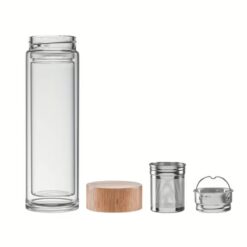 ECO - BOTTLE, fľaša z dvojitého skla s infuzérom na čaj – Obrázok 3