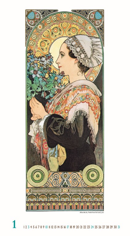 Nástenný kalendár Alfons Mucha 2027 – Obrázok 3