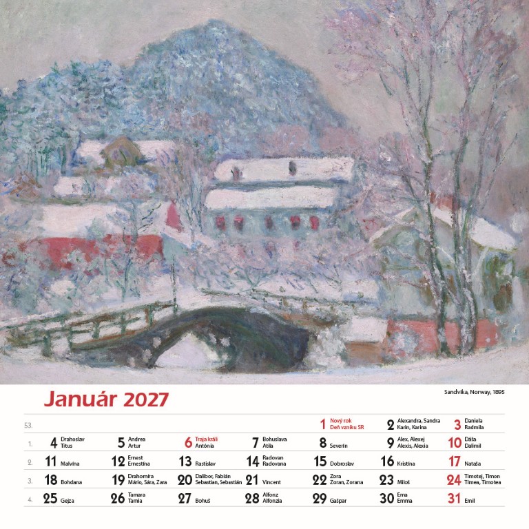 Nástenný kalendár Claude Monet štvorec 2027 – Obrázok 3