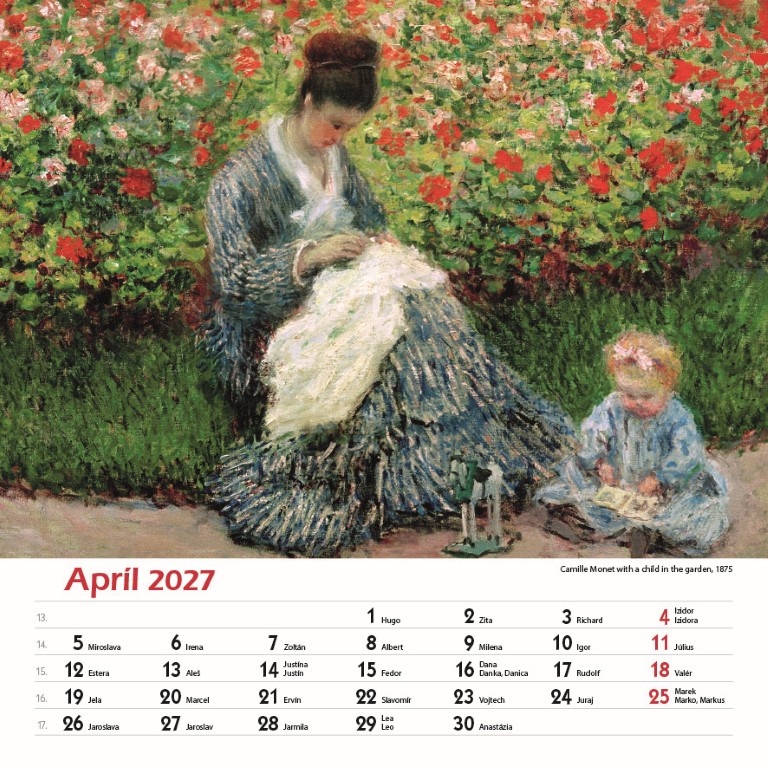 Nástenný kalendár Claude Monet štvorec 2027 – Obrázok 6
