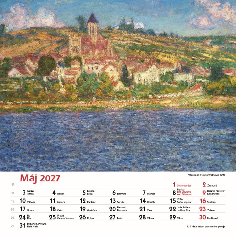 Nástenný kalendár Claude Monet štvorec 2027 – Obrázok 7