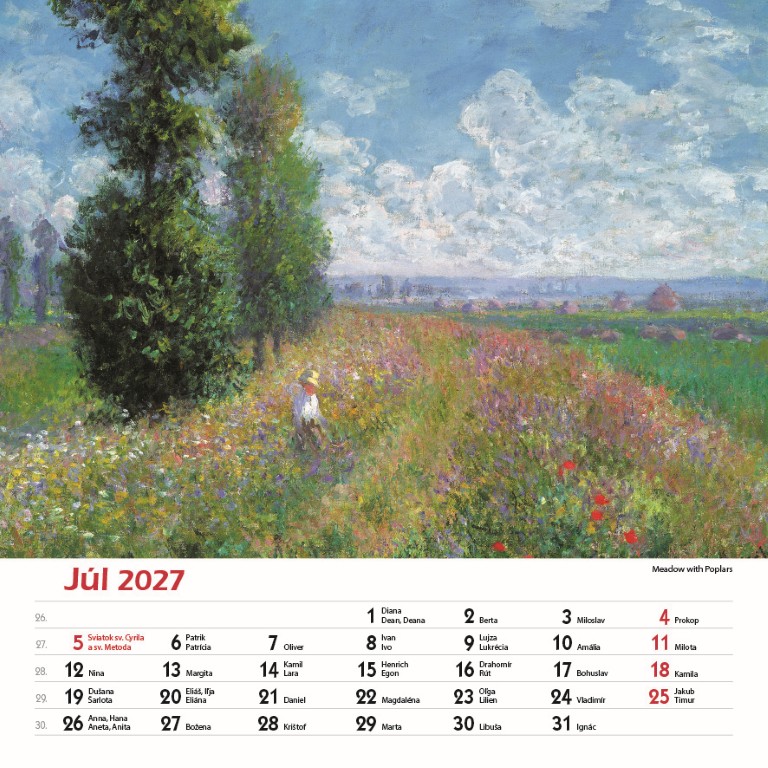 Nástenný kalendár Claude Monet štvorec 2027 – Obrázok 9