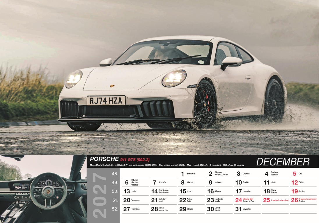 Nástenný kalendár Fast cars 2027 – Obrázok 14