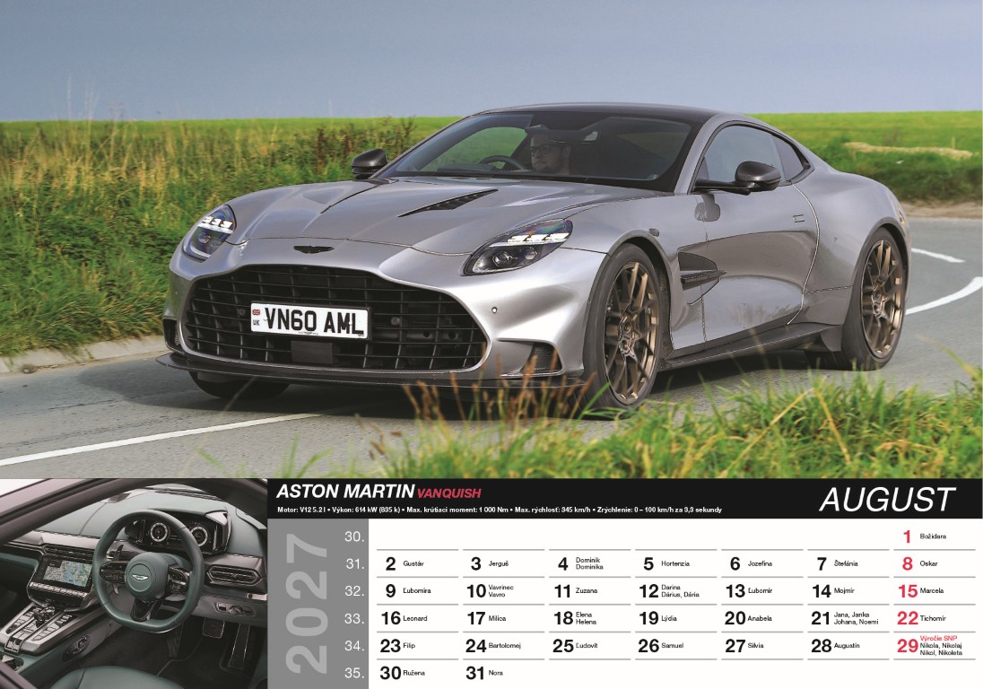 Nástenný kalendár Fast cars 2027 – Obrázok 10