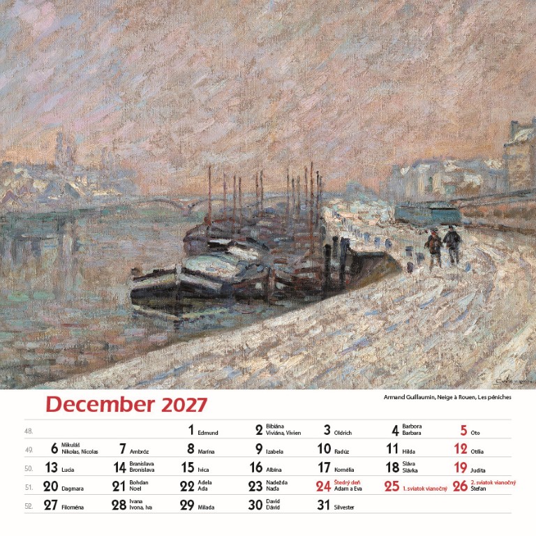 Nástenný kalendár Impresionisti štvorec 2027 – Obrázok 17