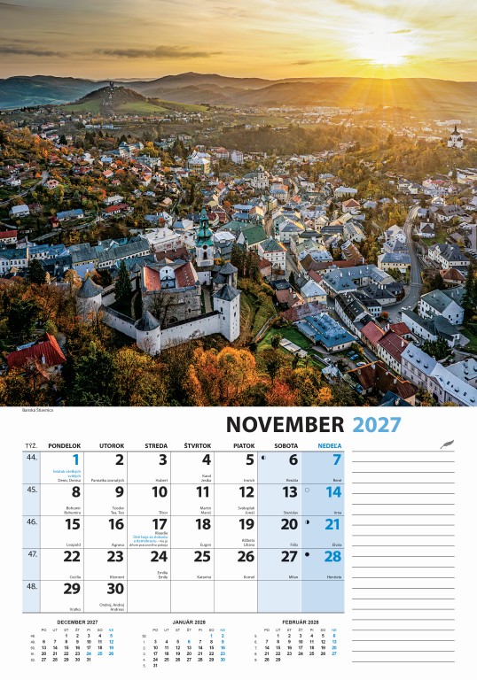 Nástenný kalendár Slovensko z výšky 2027 – Obrázok 13