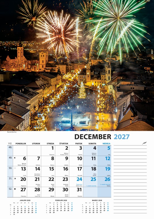 Nástenný kalendár Slovensko z výšky 2027 – Obrázok 14