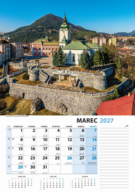 Nástenný kalendár Slovensko z výšky 2027 – Obrázok 5
