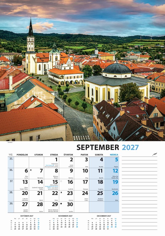 Nástenný kalendár Slovensko z výšky 2027 – Obrázok 11
